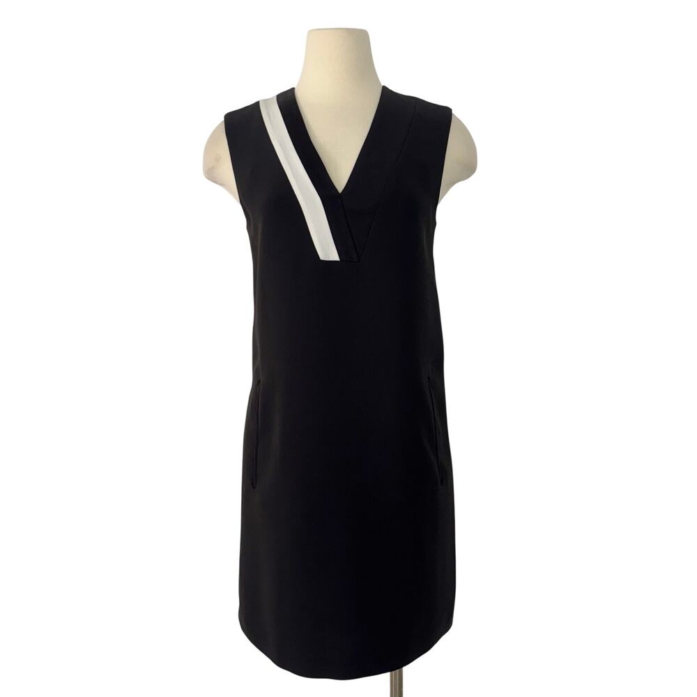 Rag & Bone Lodwick Shift Mini Dress Sleeveless Colorblock Black/White 4